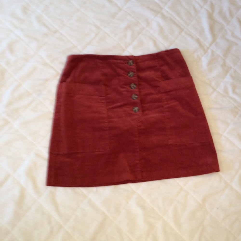 Forever 21 rust velvety mini skirt - Picture 1 of 5